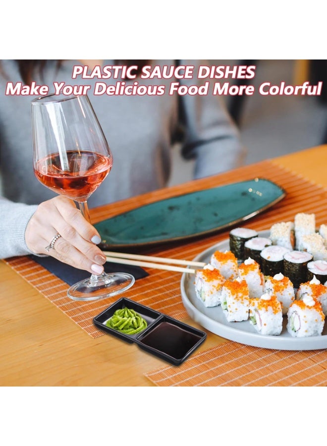 Two-Compartment Sauce Bowls – Divided Soy Sauce Dishes for Sushi, Condiments, Dips, Fondue & Party Trays – Durable Kitchen & Restaurant Use - Image 3